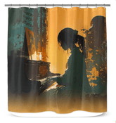 NS-812 Shower Curtain showcasing elegant pattern and water-resistant material.